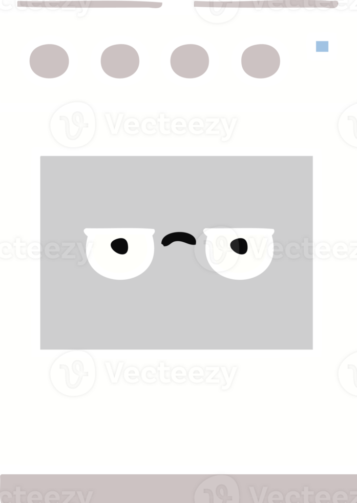 flat color retro cartoon of a kitchen oven png