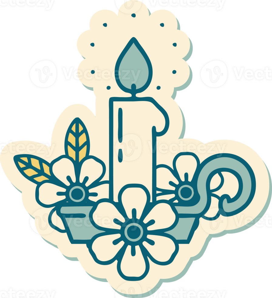 sticker of tattoo in traditional style of a candle holder png