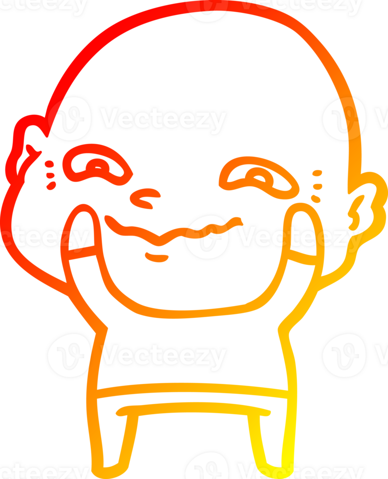 warm gradient line drawing of a cartoon creepy guy png