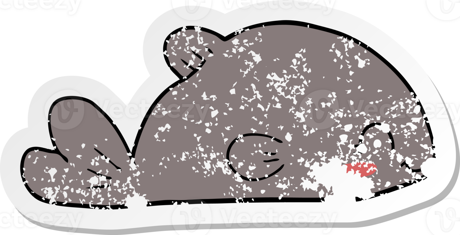 distressed sticker of a cartoon fish png