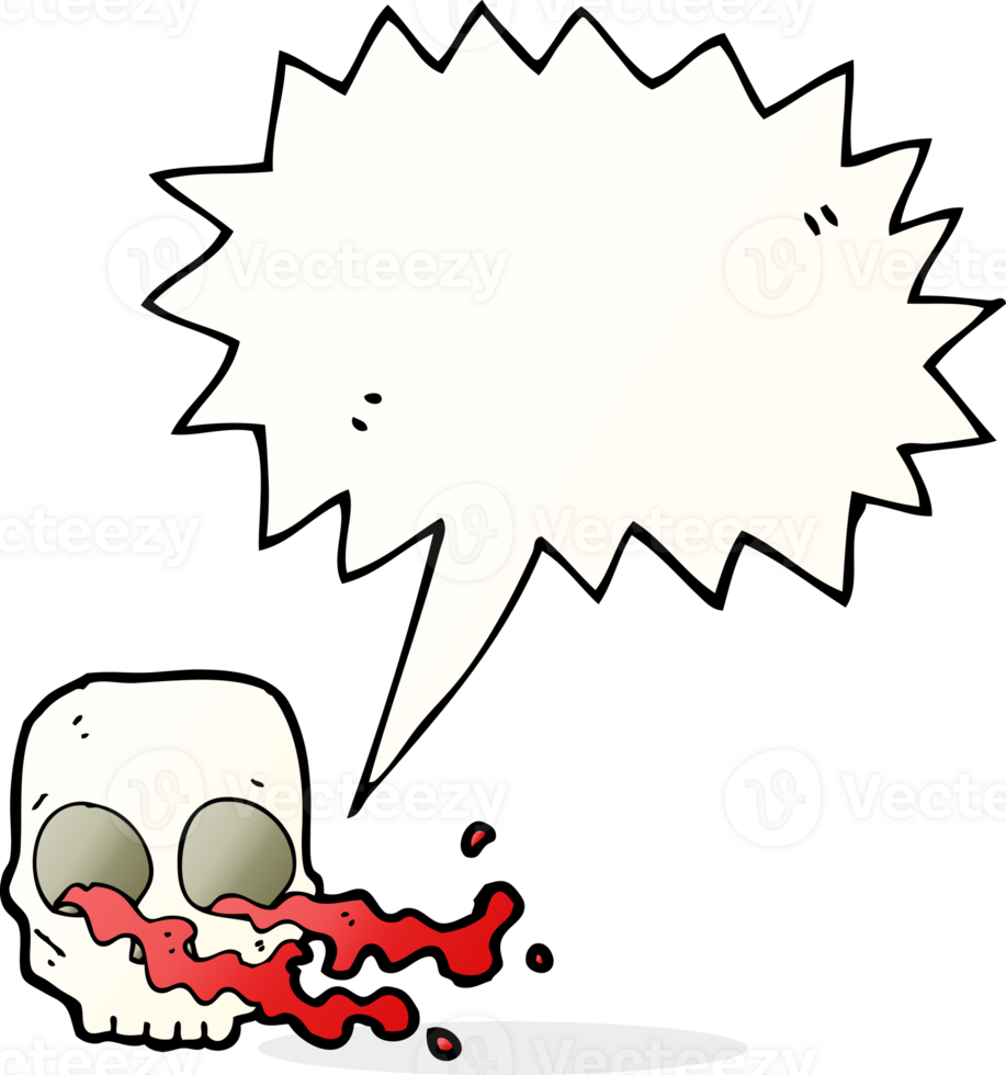 cartoon gross skull with speech bubble png