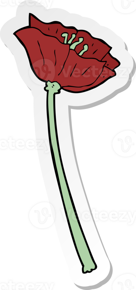 sticker of a cartoon flower png