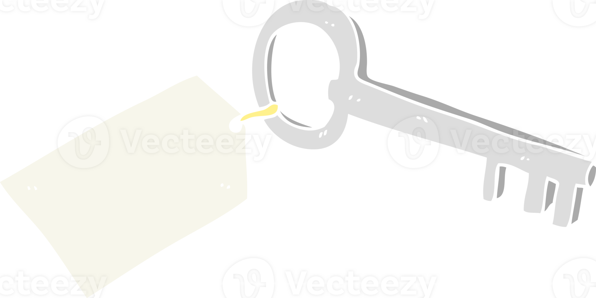 vlak kleur illustratie van sleutel met label png