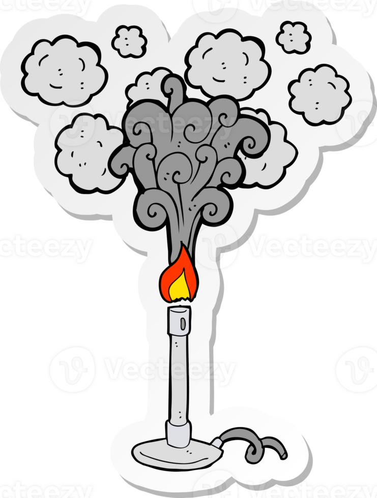 sticker of a cartoon bunsen burner png