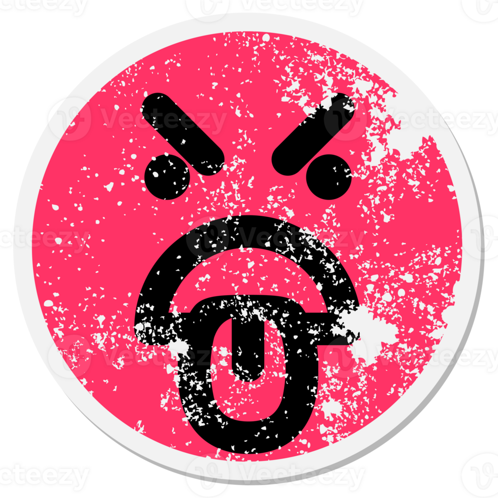 angry face circle png