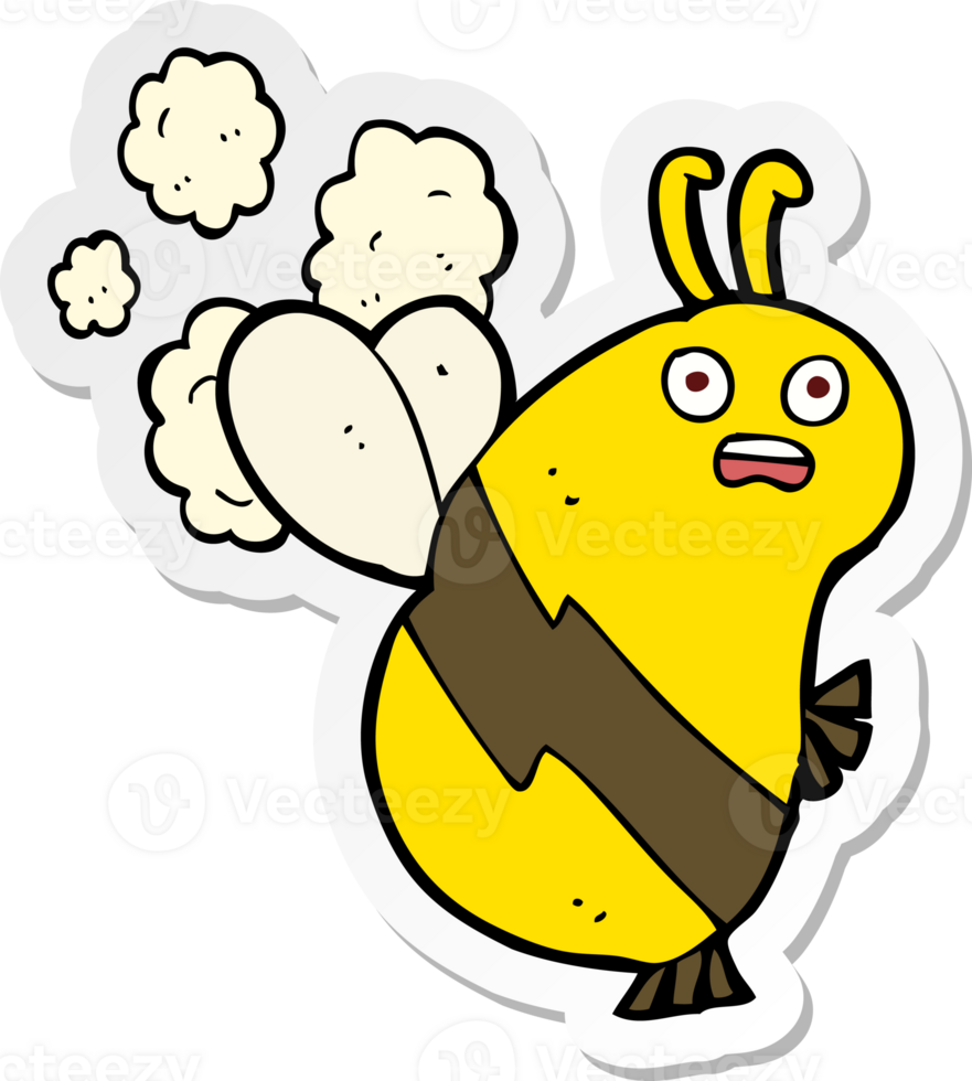 sticker of a funny cartoon bee png