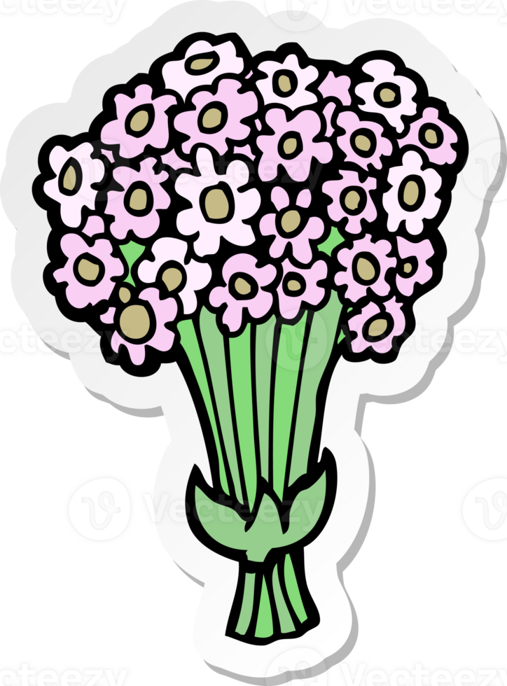 sticker of a cartoon flowers png