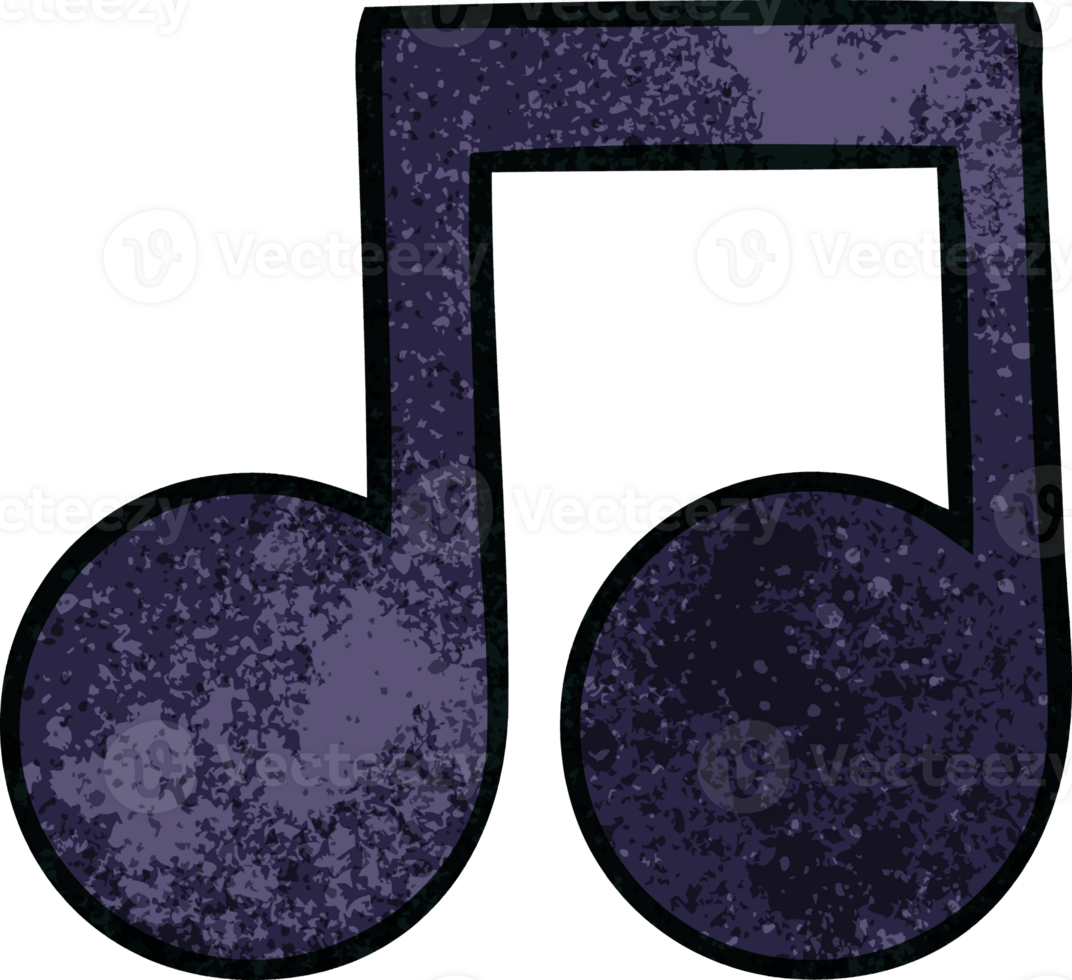 retro grunge texture cartoon of a musical note png
