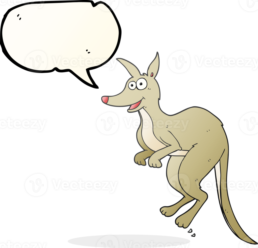 hand drawn speech bubble cartoon kangaroo png