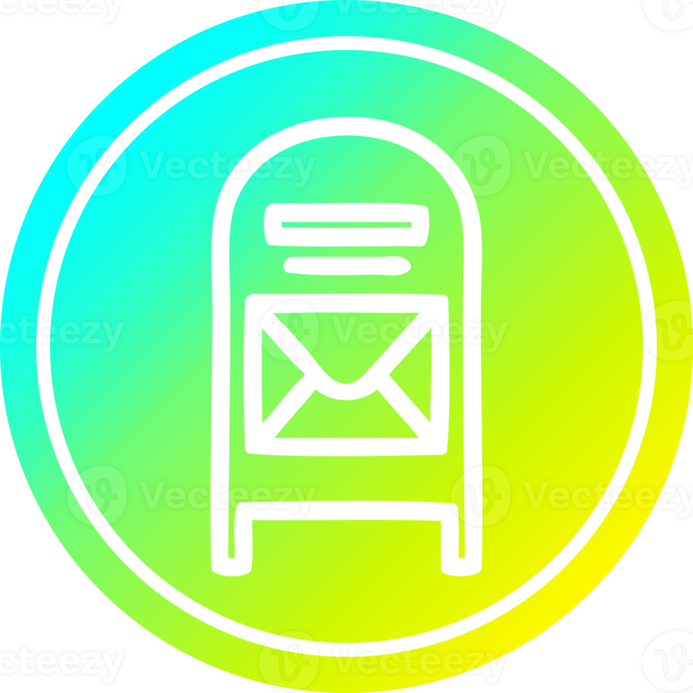 mail box circular icon with cool gradient finish png