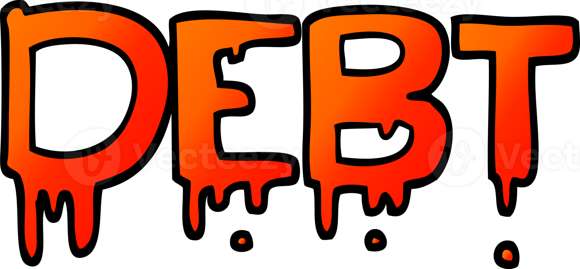 gradient illustration cartoon debt sign png