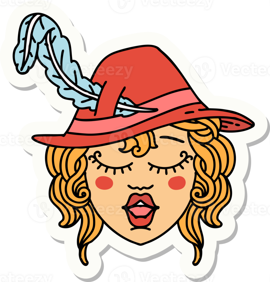 sticker of a human bard character png