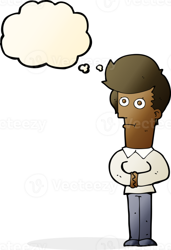 cartoon man staring with thought bubble png