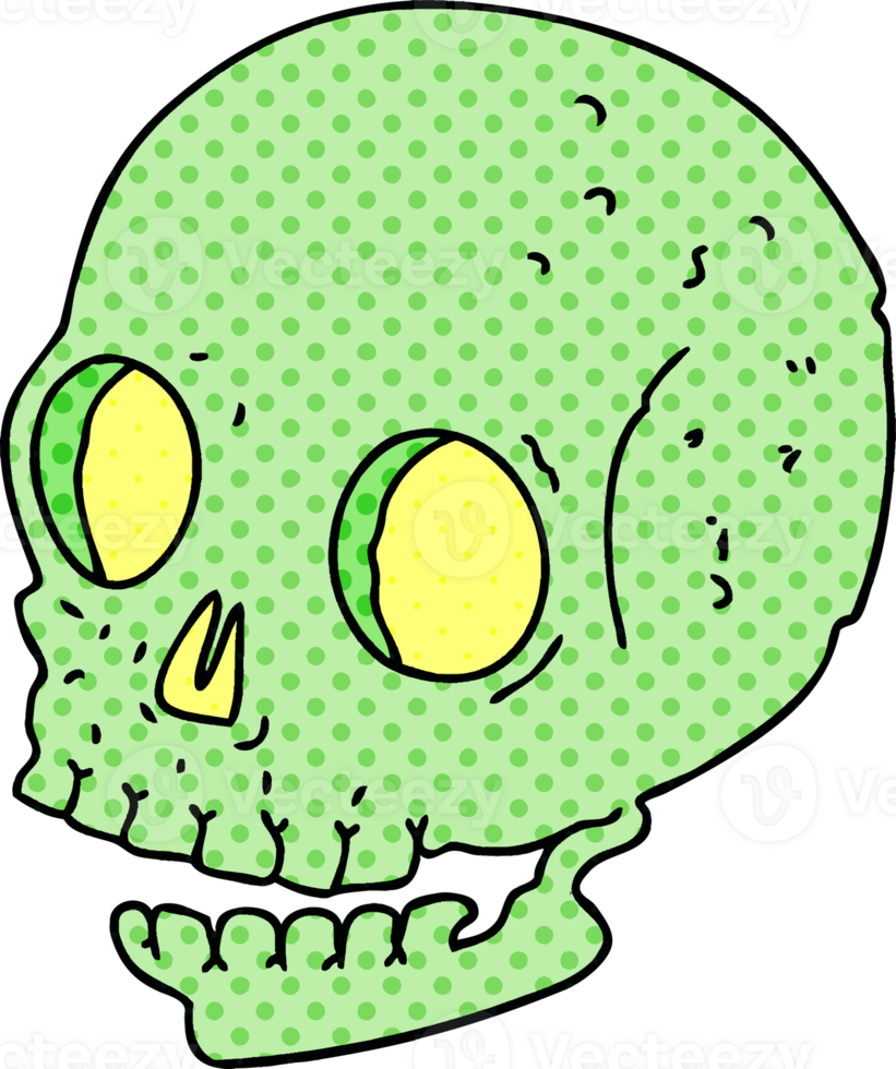 comic book style quirky cartoon skull png