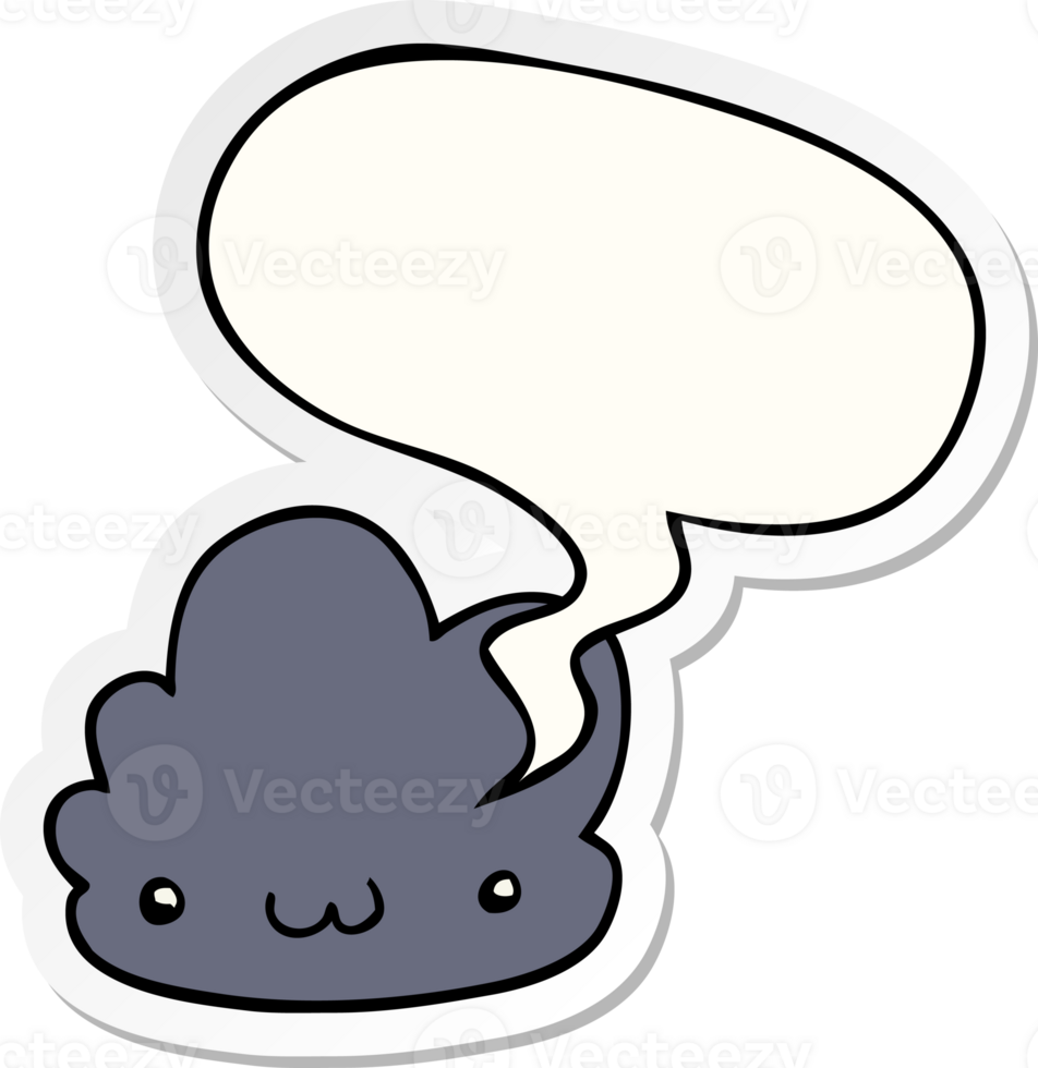 cute cartoon cloud with speech bubble sticker png