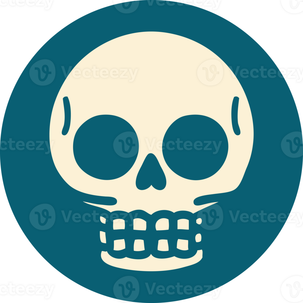iconic tattoo style image of a skull png