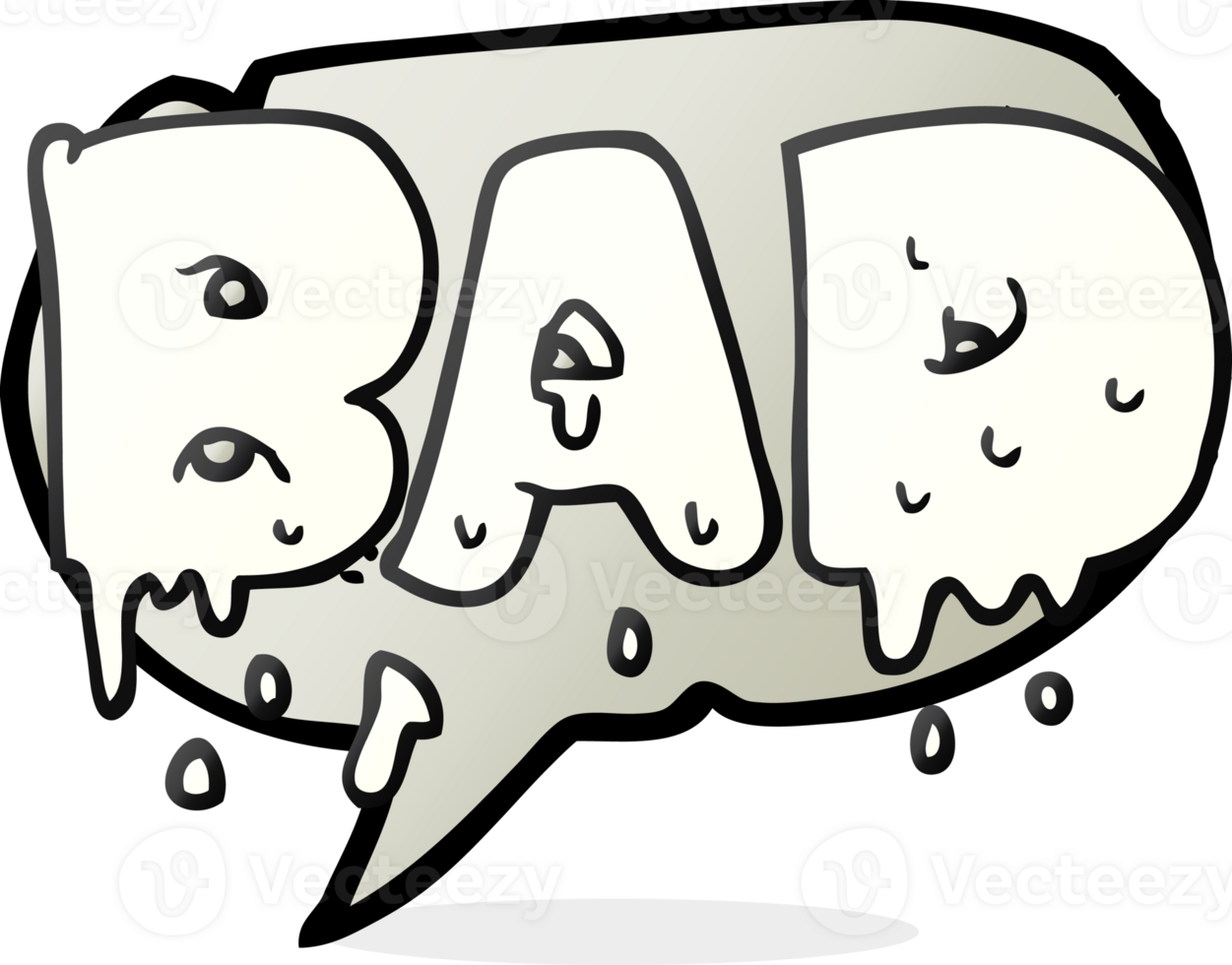 hand drawn speech bubble cartoon word bad png