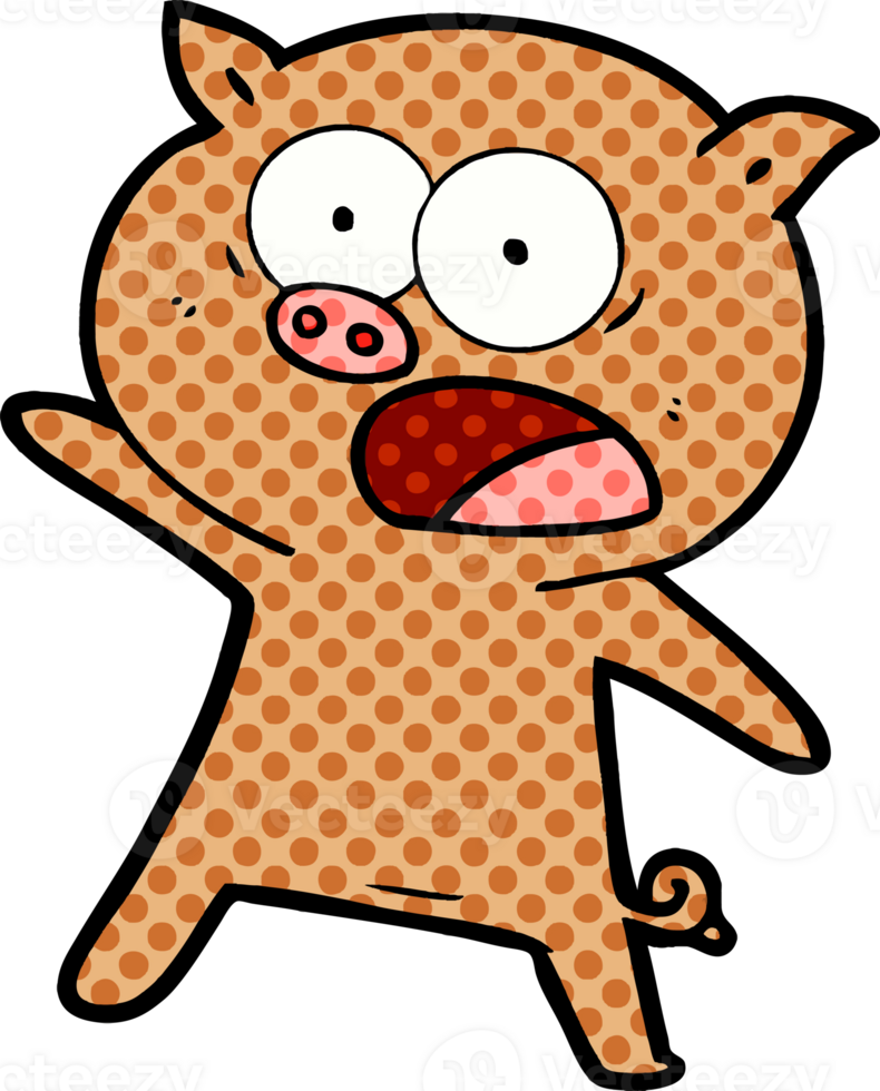 cartoon pig shouting png