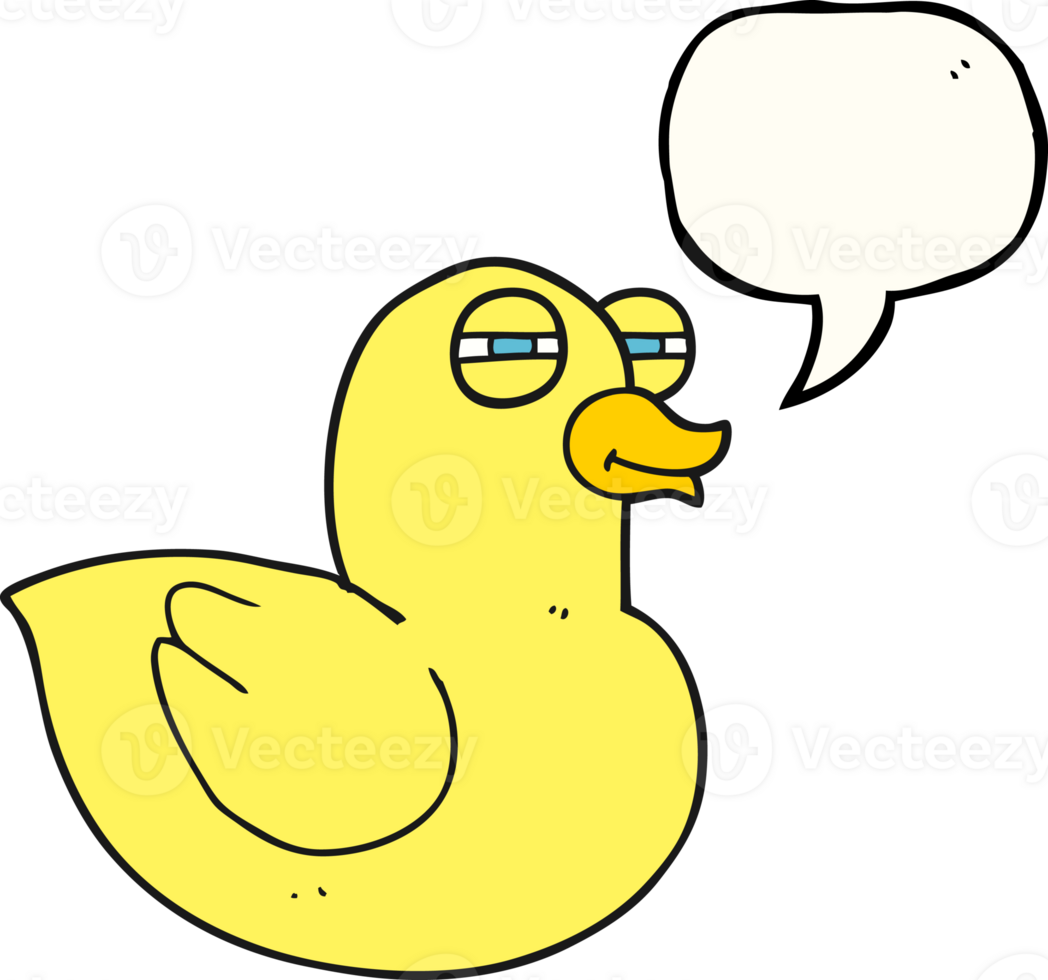 hand drawn speech bubble cartoon funny rubber duck png