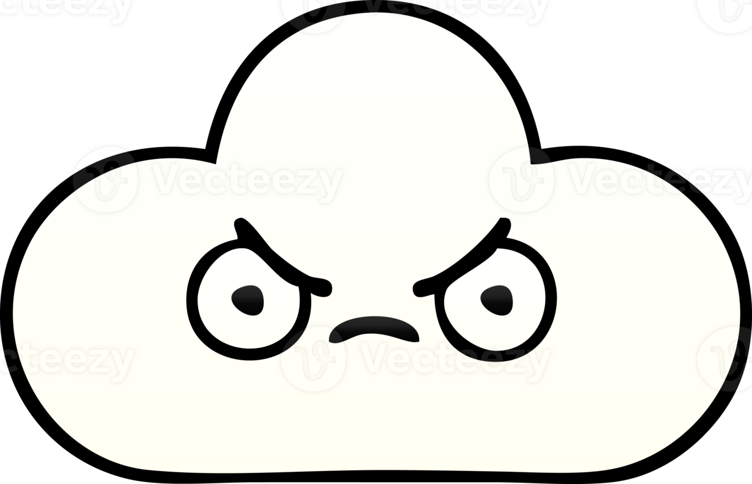 gradient shaded cartoon of a white cloud png