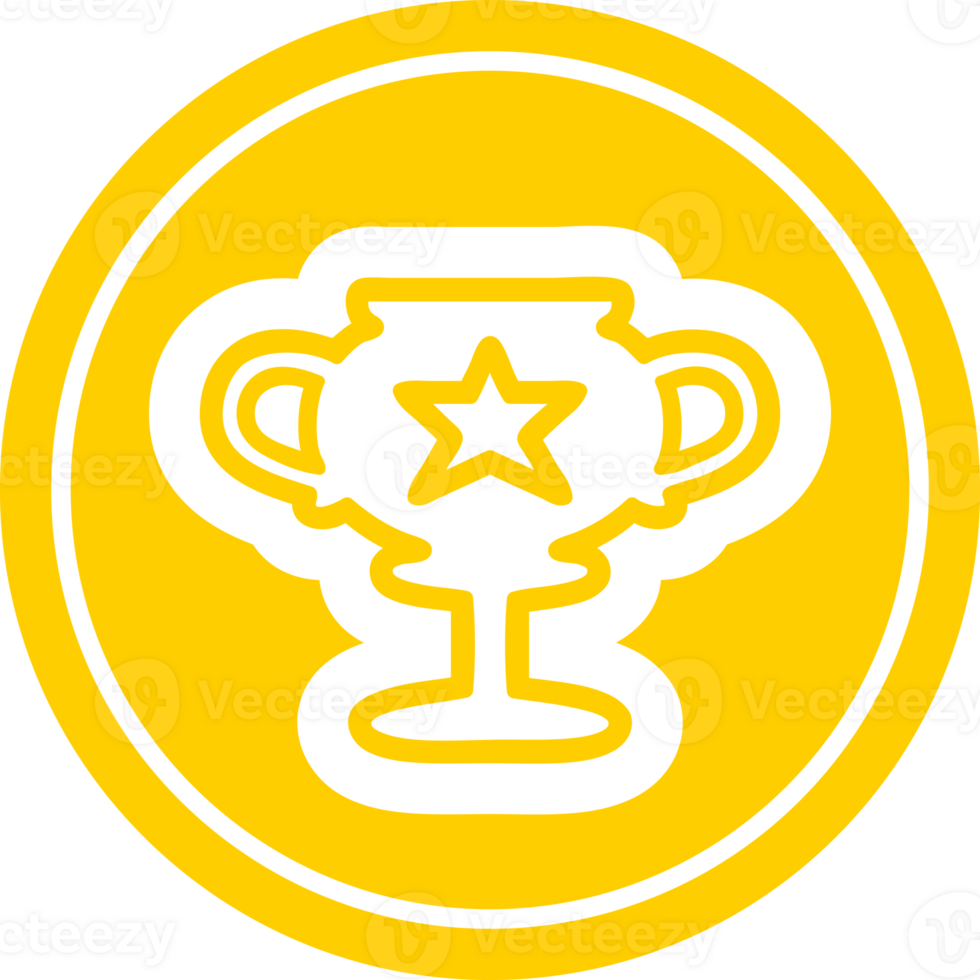 trophy cup circular icon symbol png