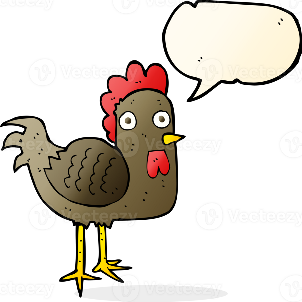 cartoon chicken with speech bubble png