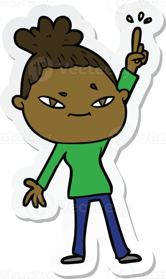 sticker of a cartoon woman png
