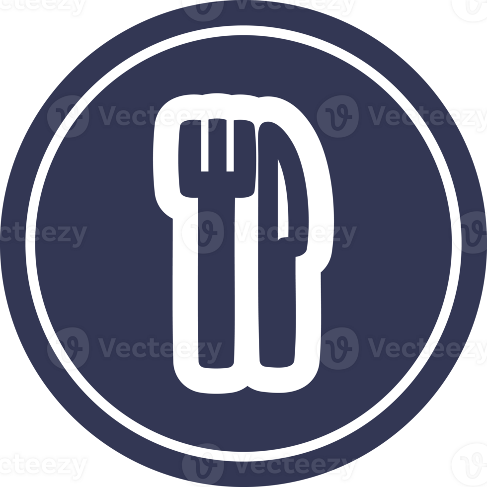 knife and fork circular icon symbol png