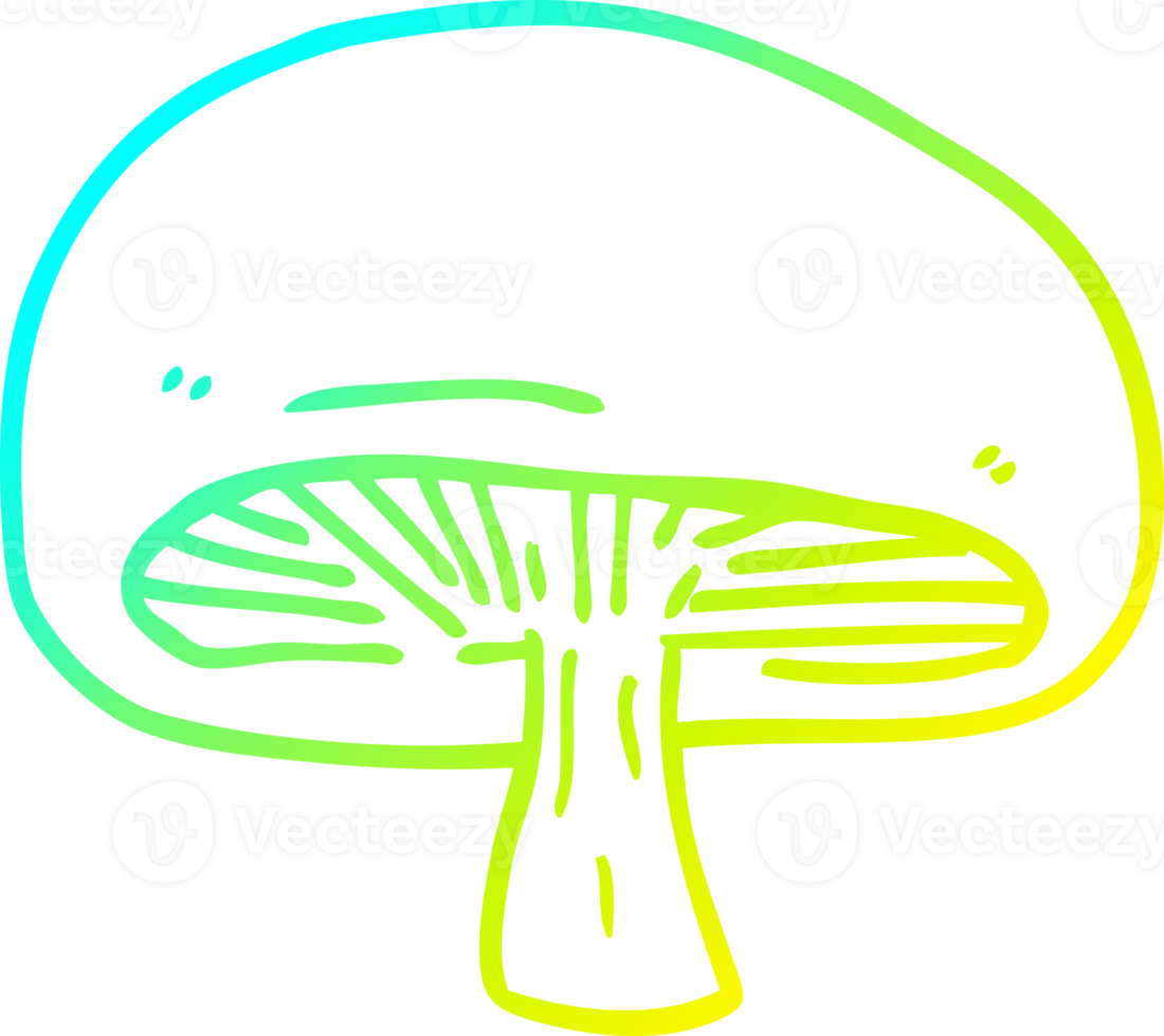 cold gradient line drawing of a cartoon mushroom png