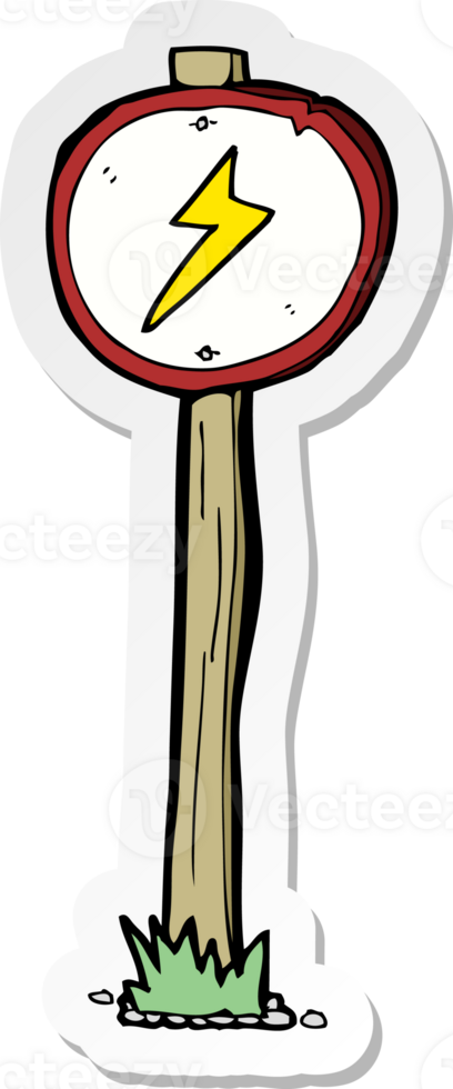 sticker of a cartoon electrical warning sign png