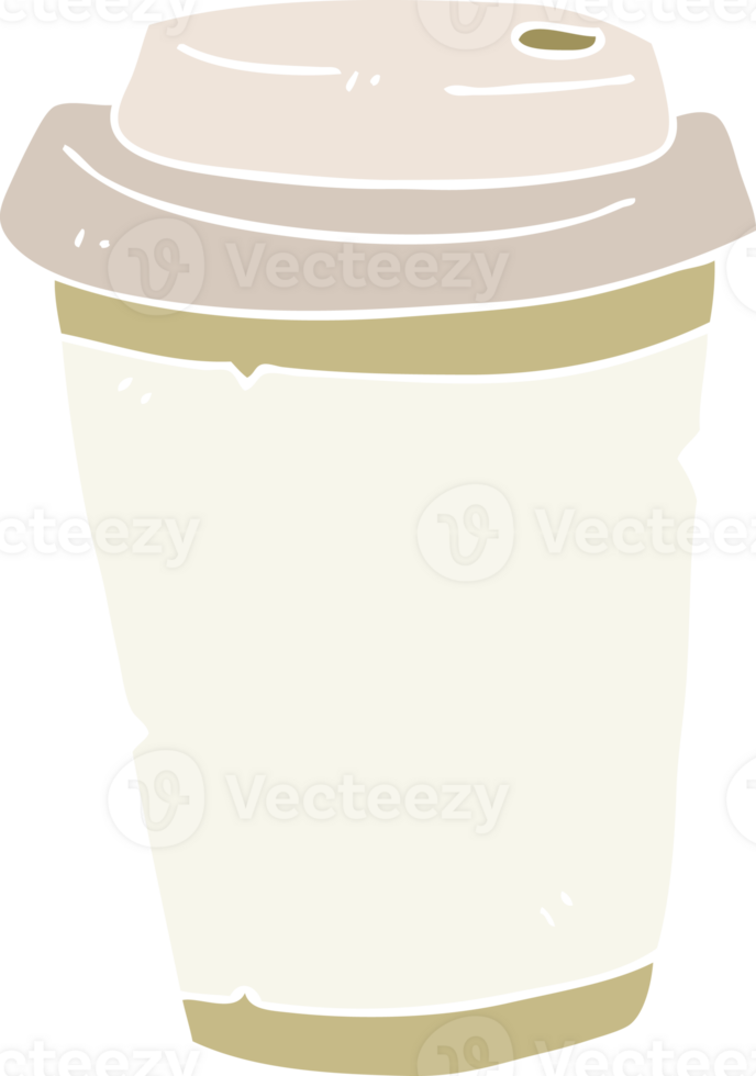flat color illustration of take out coffee png