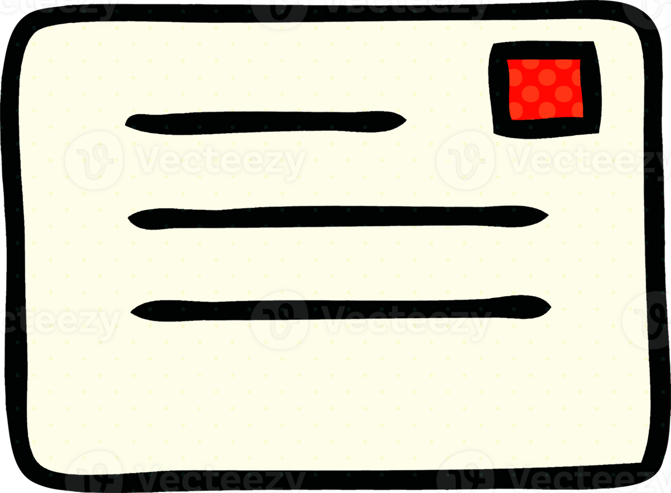 comic book style cartoon of a letter png