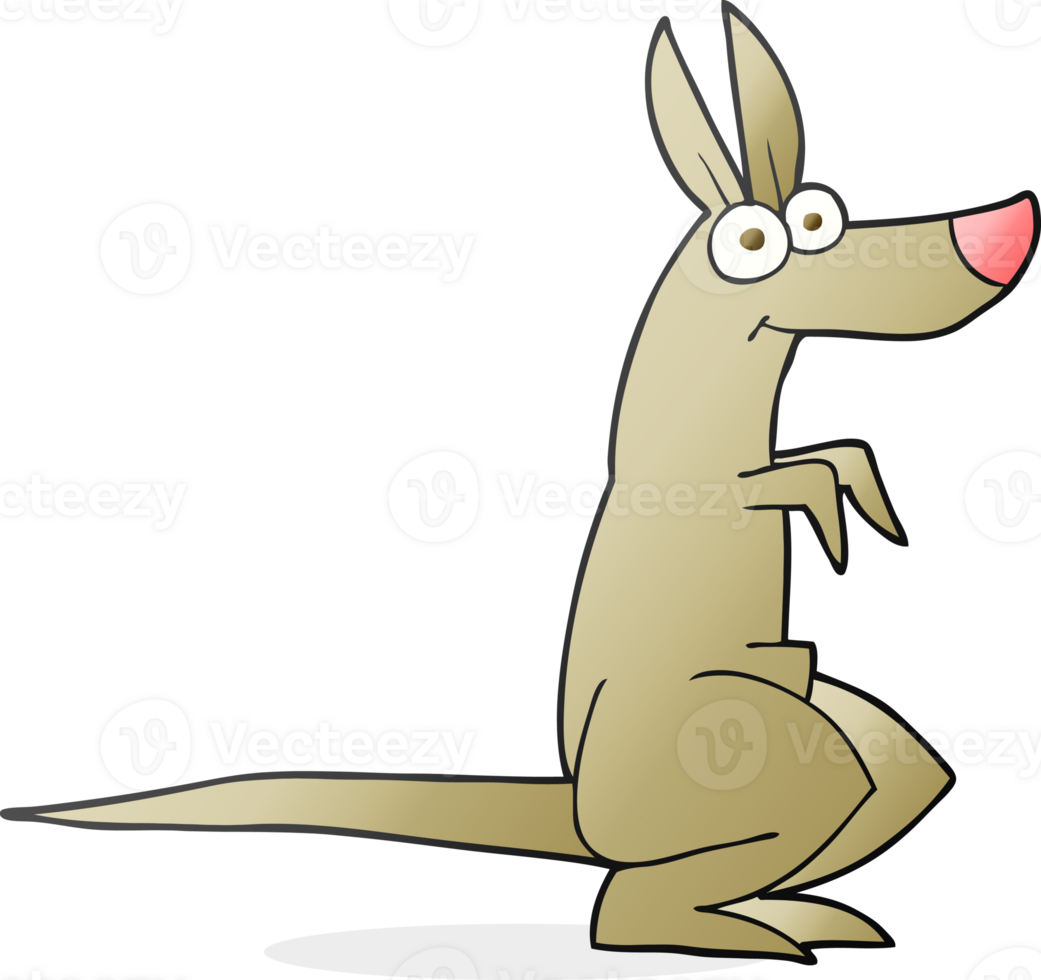 hand drawn cartoon kangaroo png