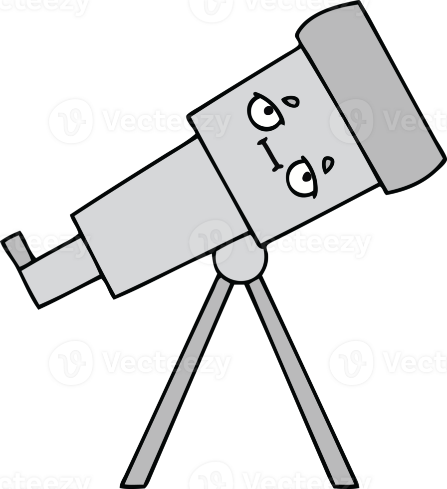 cute cartoon of a telescope png