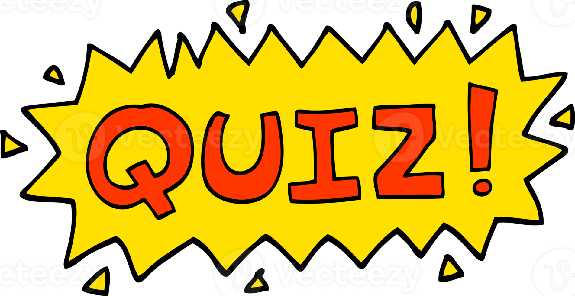 hand drawn doodle style cartoon quiz symbol png