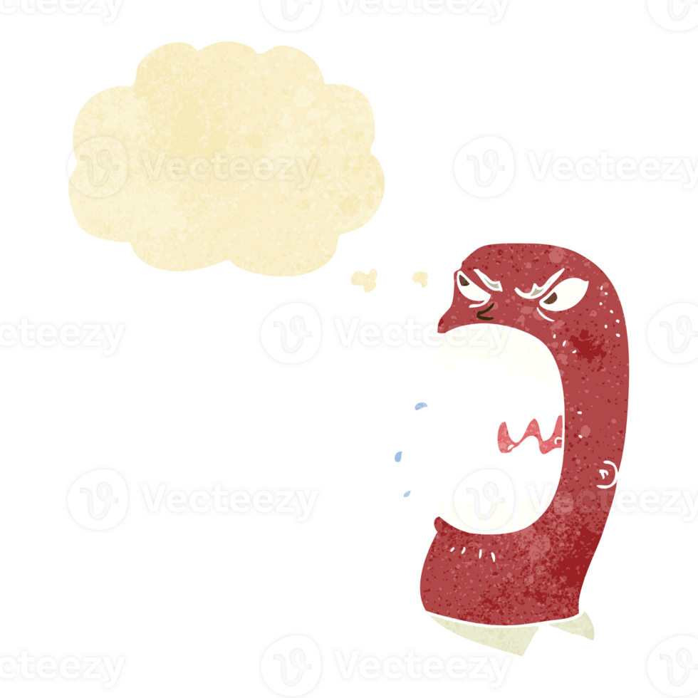 cartoon furious man shouting with thought bubble png