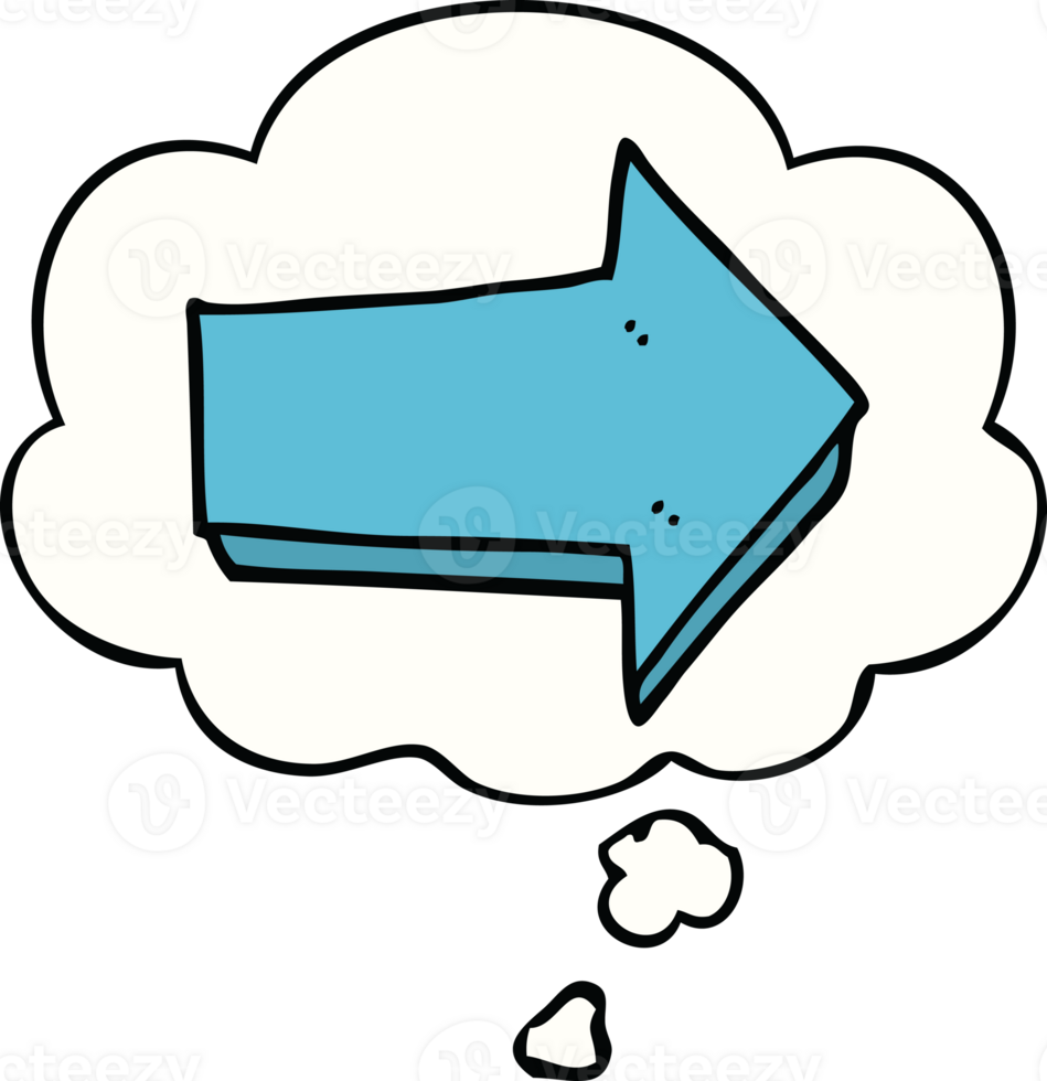 cartoon arrow with thought bubble png
