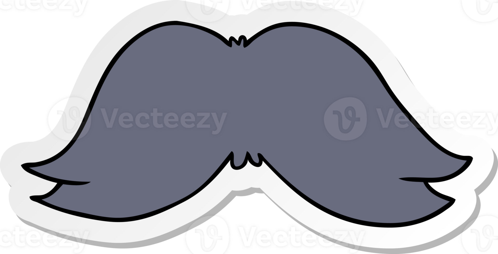 hand drawn sticker cartoon doodle of a mans moustache png