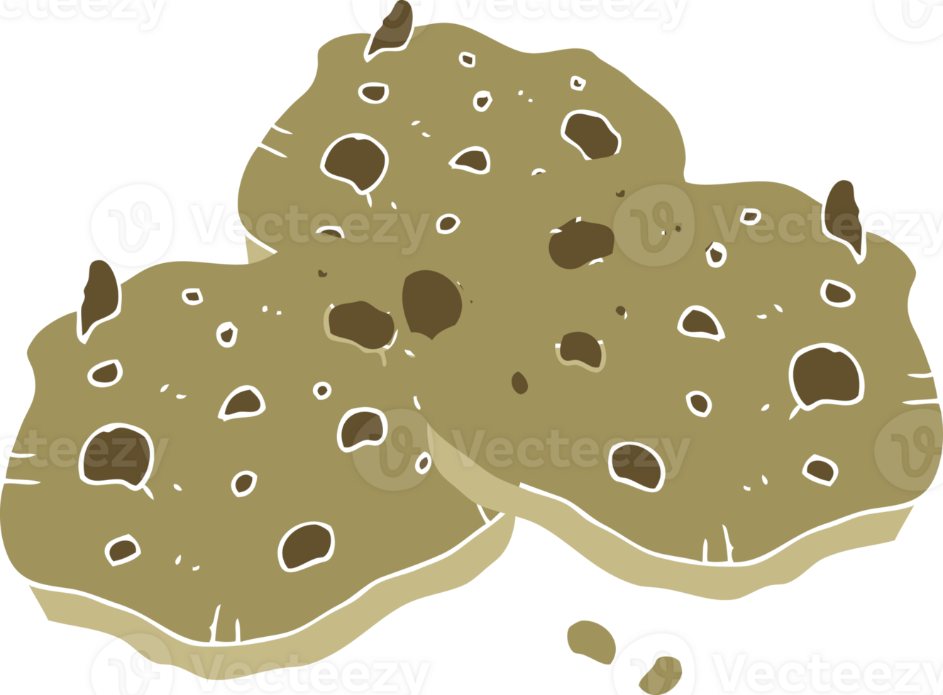 flat color illustration of chocolate chip cookies png