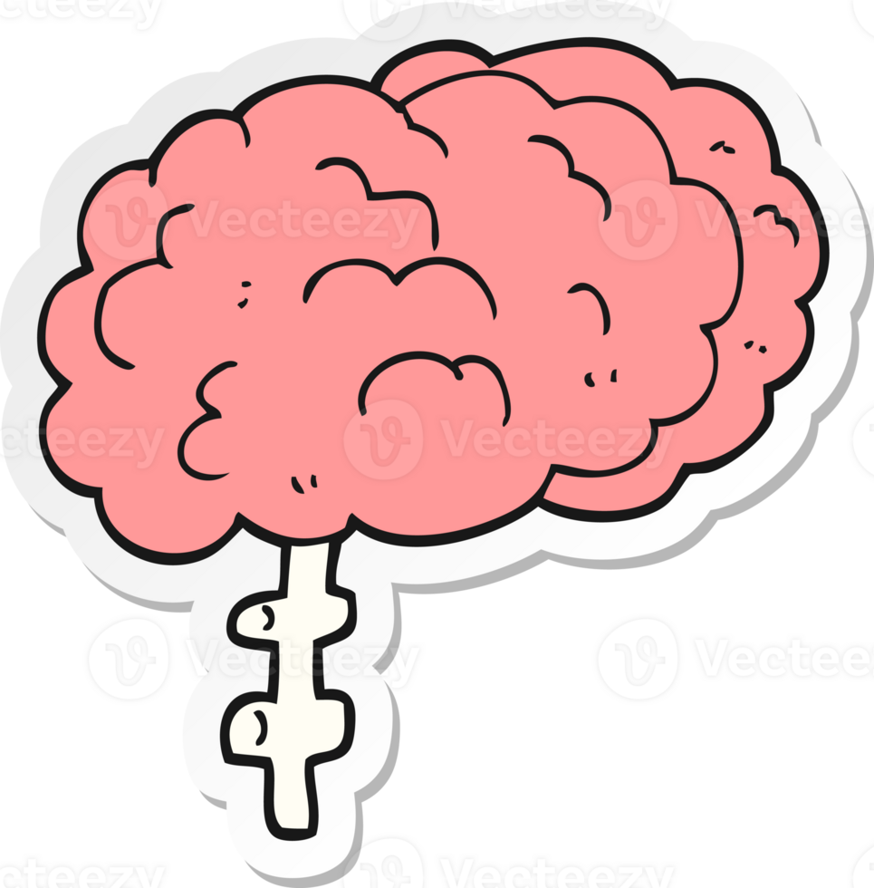 sticker of a cartoon brain png