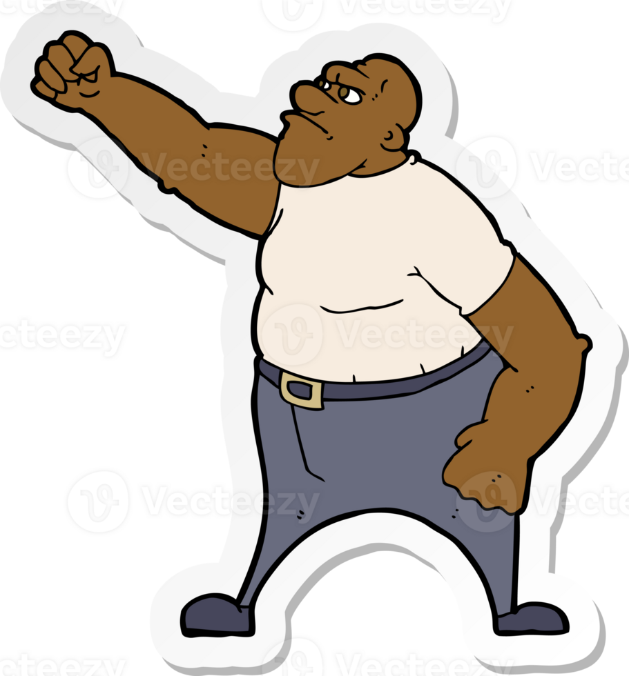 sticker of a cartoon angry man png