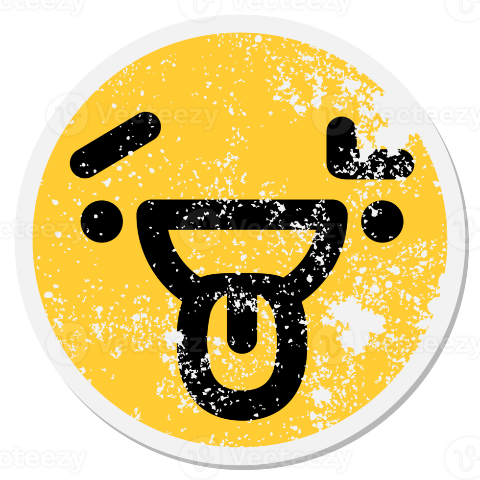 confused happy face circular sticker png