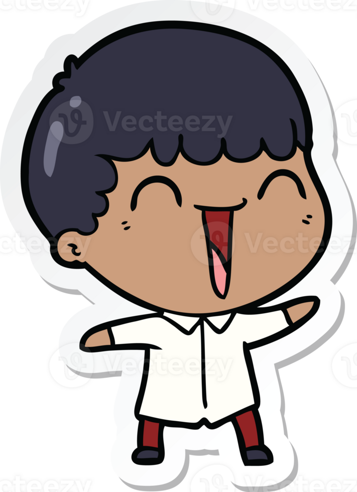 sticker of a cartoon happy man png