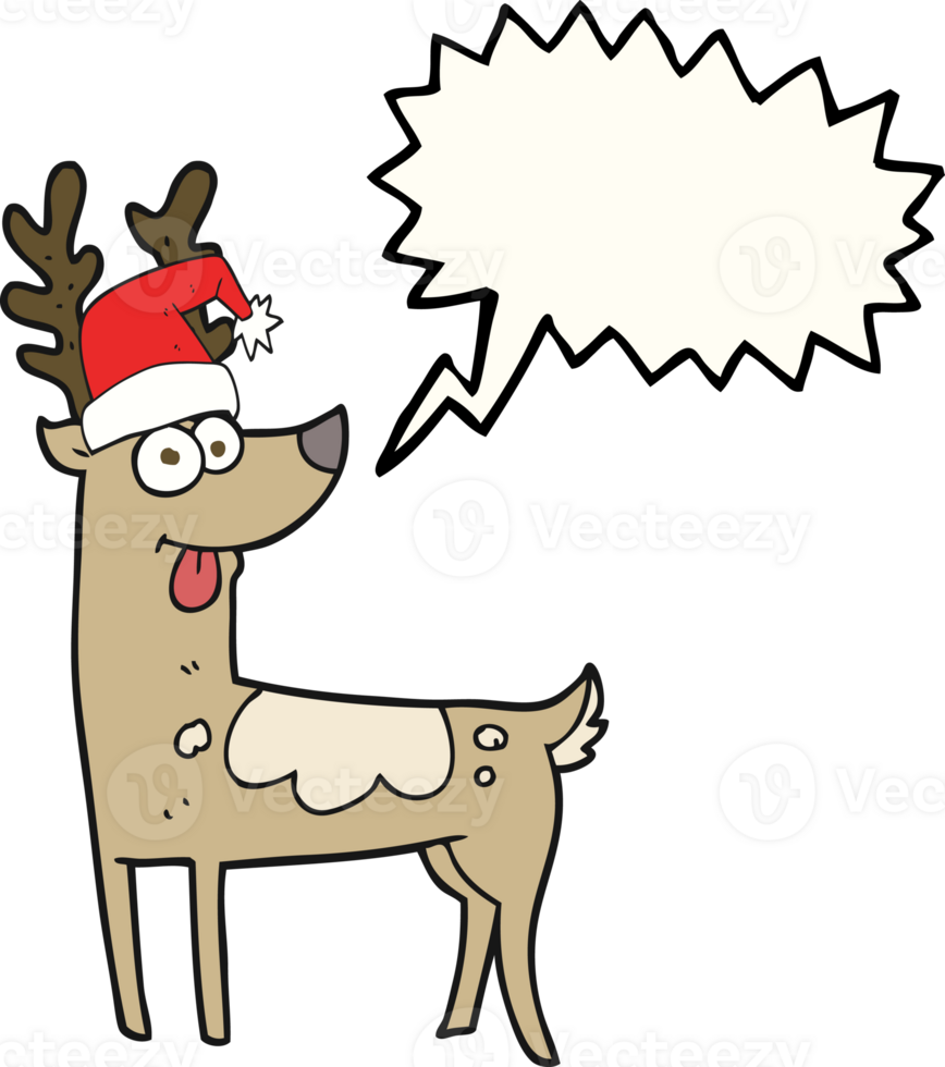 hand drawn speech bubble cartoon crazy reindeer png