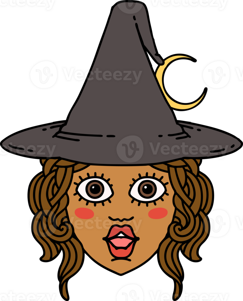 Retro Tattoo Style human mage character png