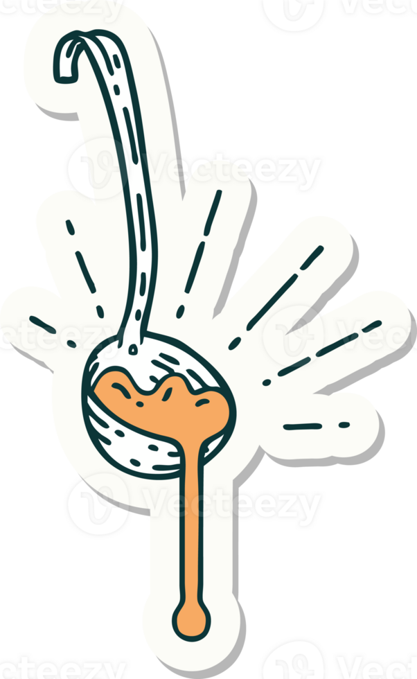 sticker of a tattoo style ladle of gravy png