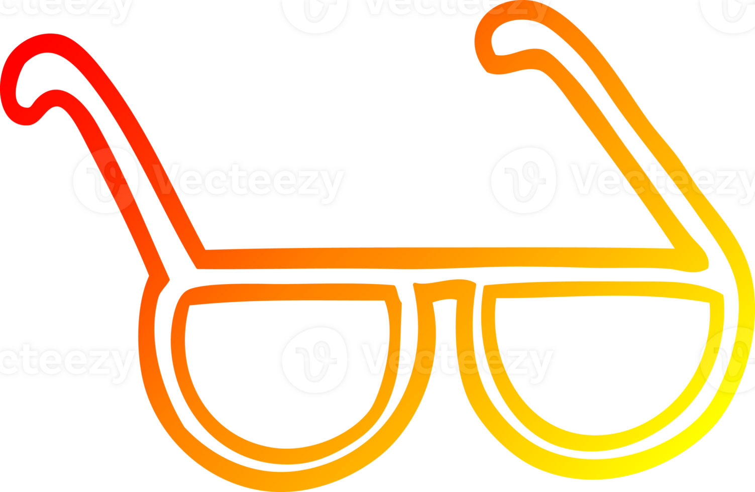 warm gradient line drawing of a cartoon sunglasses png