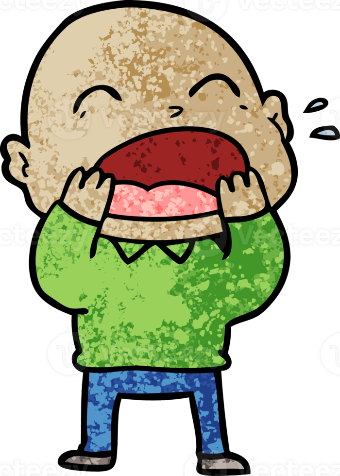 cartoon shouting bald man png