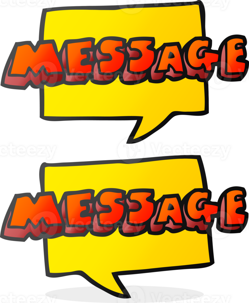 hand drawn cartoon message texts png