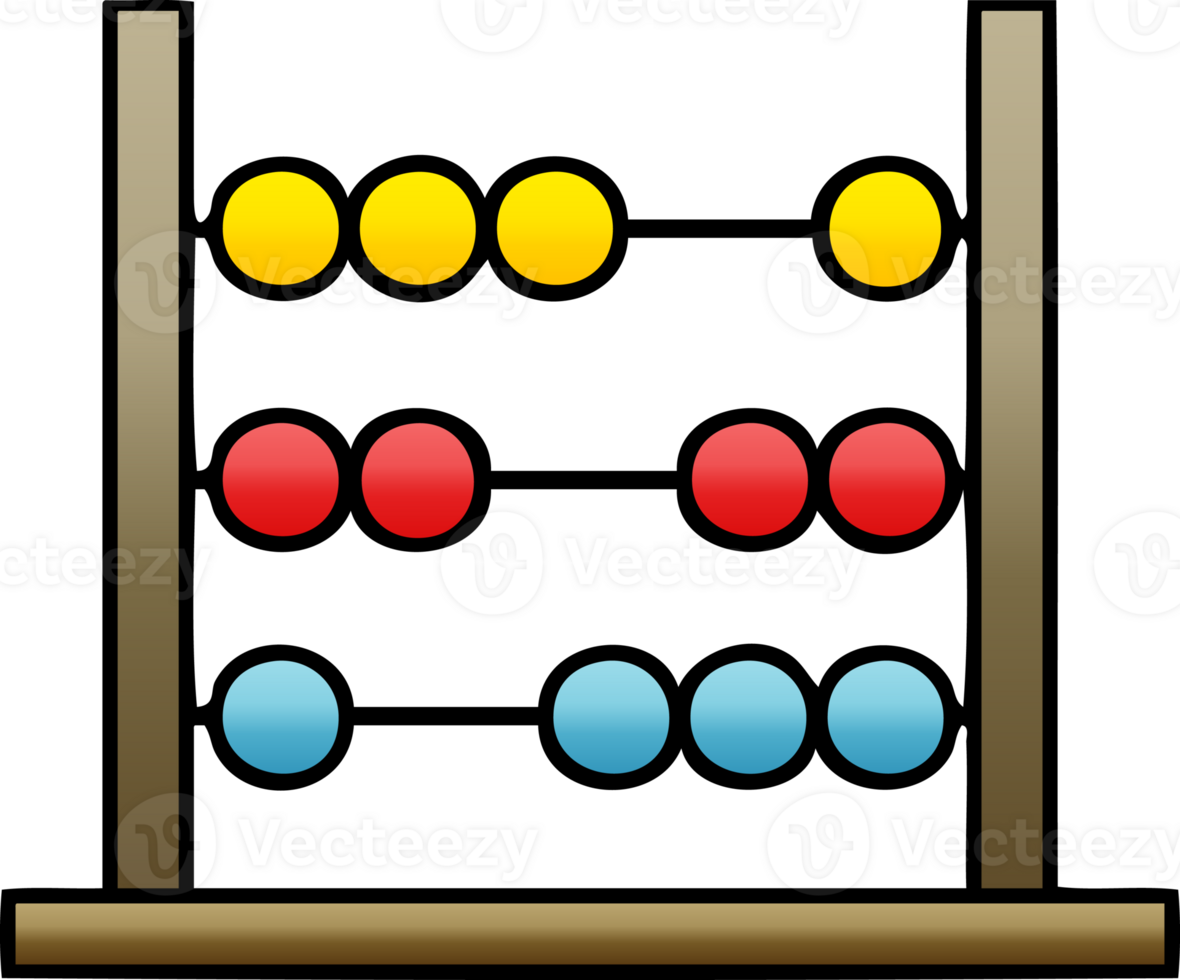 gradient shaded cartoon of a maths abacus png